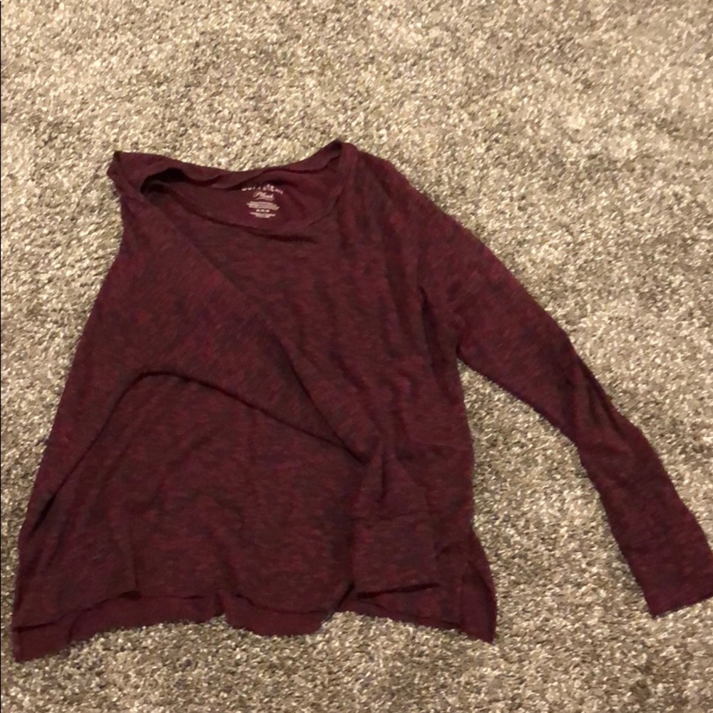 AEO Red Long Sleeved Crop